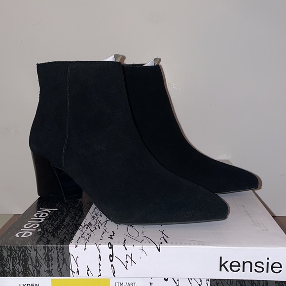 New Kensie Lyden Black Leather Suede Ankle… - Picture 1 of 8